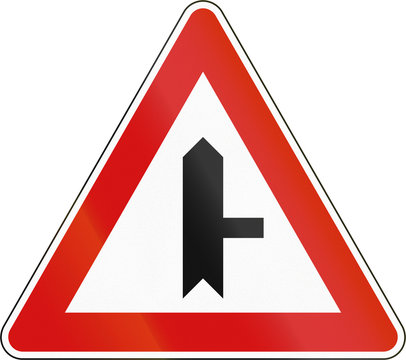 Road sign in the Slovenians - Priority Road