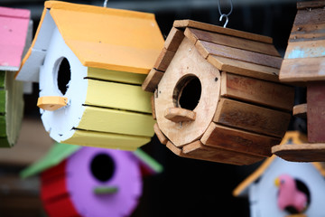 colorful birdhouse.