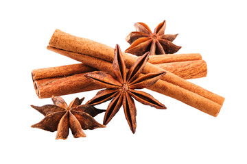 Anise and Cinnamon Sticks Close-up