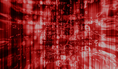 Inside computer red interlaced digital abstraction background