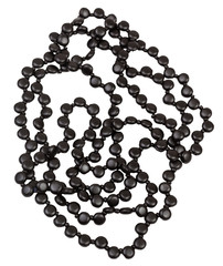 tangled necklace from black jet beads isolated