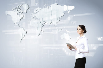 Woman using modern technologies