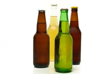 Four different beer bottles.