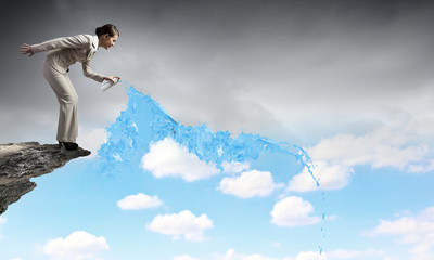 Woman with spray can