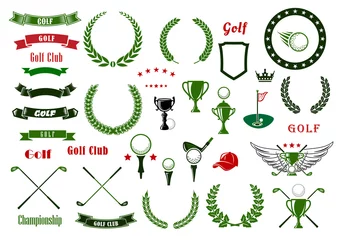 Foto op Canvas Golf and golfing sport elements or items © Vector Tradition
