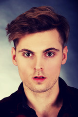 Fototapeta premium Young shocked man.