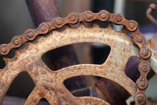 Rusty Bicycle Chain.