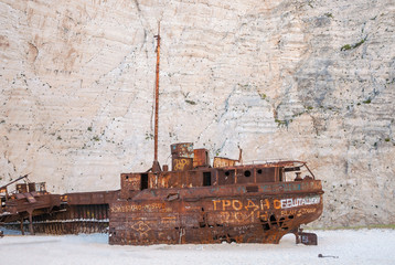 Fototapeta premium Famous shipwreck on Navagio Beach