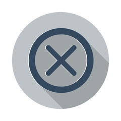 Obraz premium Flat Cancel icon with long shadow on grey circle