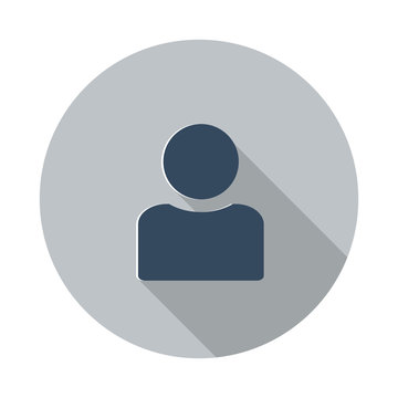 Flat Profile icon with long shadow on grey circle