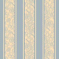 Strip design with floral elements seamless background wallpaper