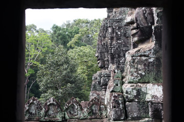 Fototapeta na wymiar Giant face at Bayon Temple, Angkor Wat