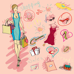 Shopping vector illustration