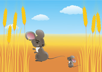 Mouse in a wheat field