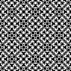 Seamless background image of vintage black and white geometry pattern.

