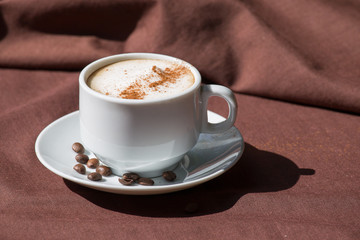 Coffee in a white cup