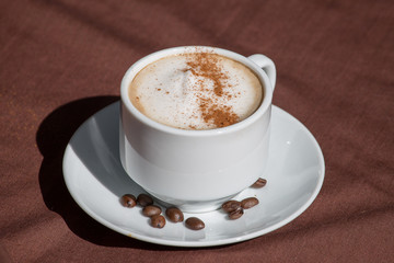 Coffee in a white cup