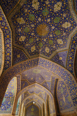 Interior of the Imam Mosque in Isfahan, Iran.