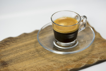 Cup of energising strong espresso coffee