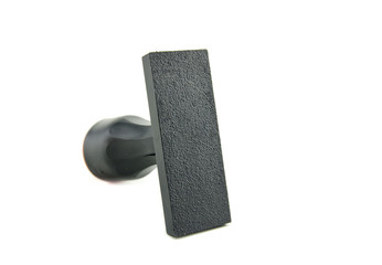 vertical black color empty rubber stamp isolated white background