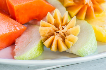 fruit on dish ready to eat