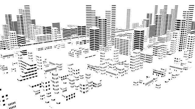 モノトーンの市街地の風景