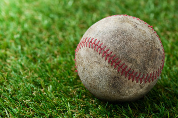baseball on grass
