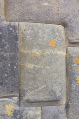 Inca wall made of stones in the Sacred Valley, Peru