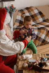 Fototapeta na wymiar Santa Claus with Child