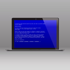 Business laptop with OS critical error message