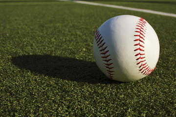 Baseball ball and the ground