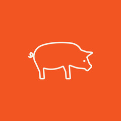 Pig line icon.