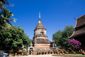 Old wooden church of Wat Lok Molee Chiangmai Thailand
