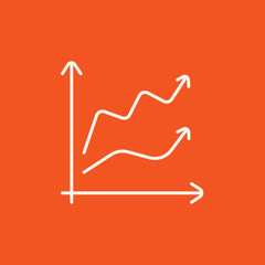 Growth graph line icon.