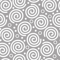 Spirals and circles. Seamless background.