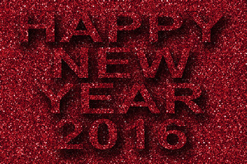 red glitter shiny  Happy New Year 2016