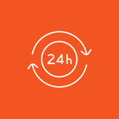 Service 24 hrs line icon.