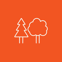 Trees line icon.