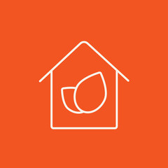 Eco-friendly house line icon.