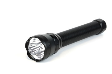 LED flashlight on white background