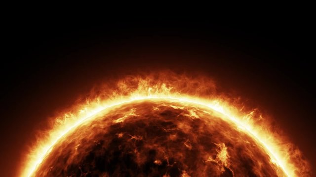 Solar flares - 3D render of the Sun's surface