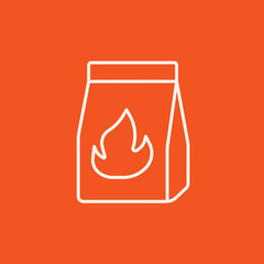 Take-away meals package line icon.