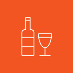 Bottle of wine line icon.