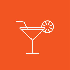 Cocktail glass line icon.
