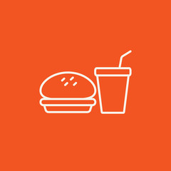 Fast food meal line icon.