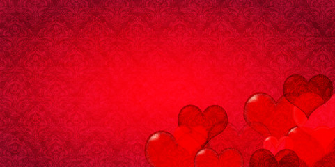 バレンタイン　ハート　赤　背景