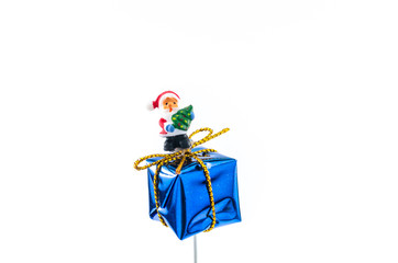 santa claus on gift box