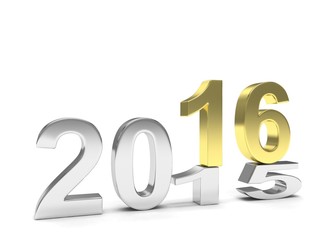 2015-2016 change new year 2016 isolated