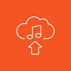 Upload music line icon.