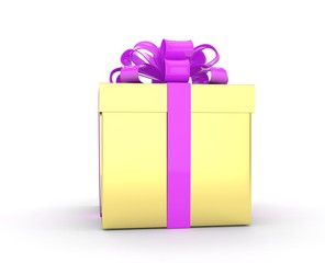 gift box with bows isolated on white